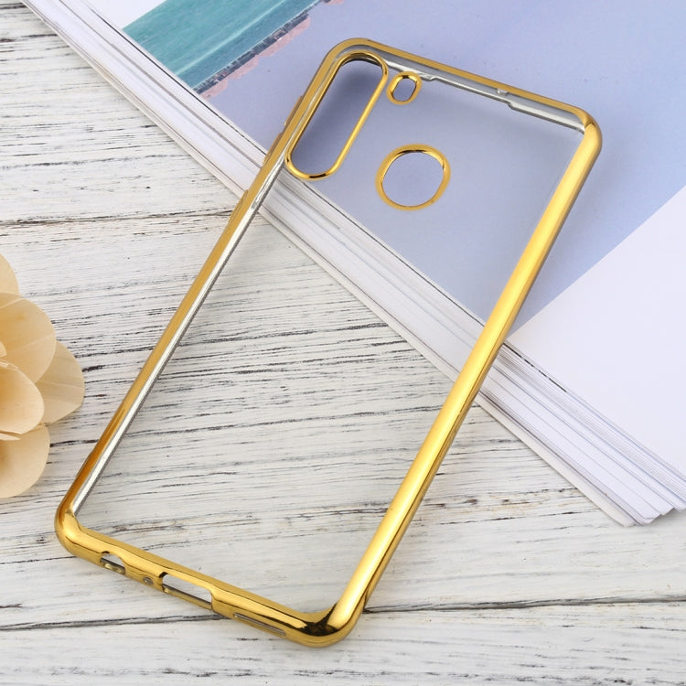 For Samsung Galaxy A21 Ultra-thin Plating TPU Protective Soft Case