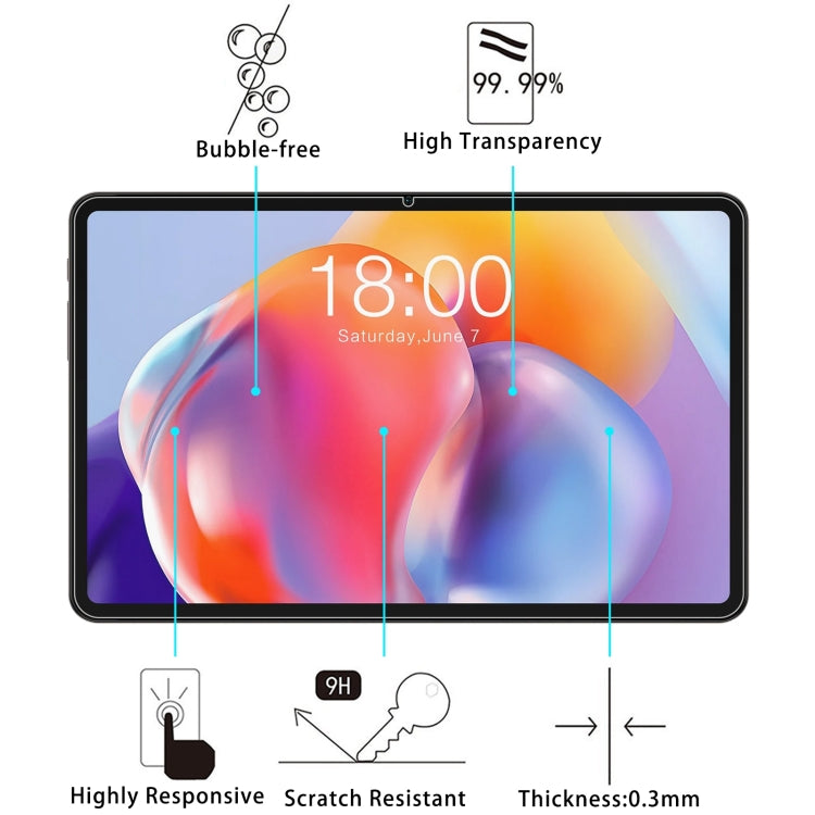 For TECLAST T40S 2pcs 9H 0.3mm Explosion-proof Tempered Glass Film