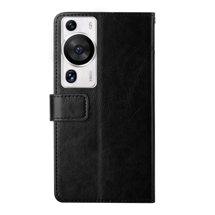 For Huawei P60 Pro HT01 Y-shaped Pattern Flip Leather Phone Case