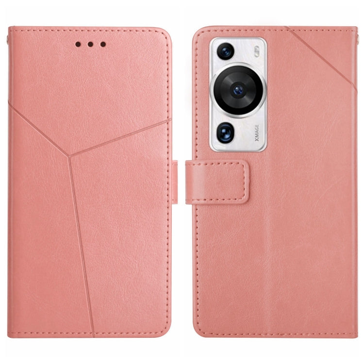For Huawei P60 Pro HT01 Y-shaped Pattern Flip Leather Phone Case