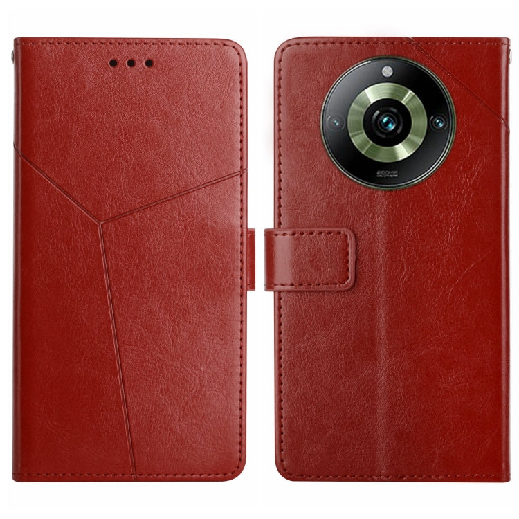 For Realme 11 Pro 5G / 11 Pro+ 5G HT01 Y-shaped Pattern Flip Leather Phone Case