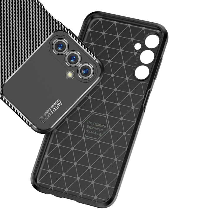For Samsung Galaxy M54 Carbon Fiber Texture Shockproof TPU Phone Case(Black)