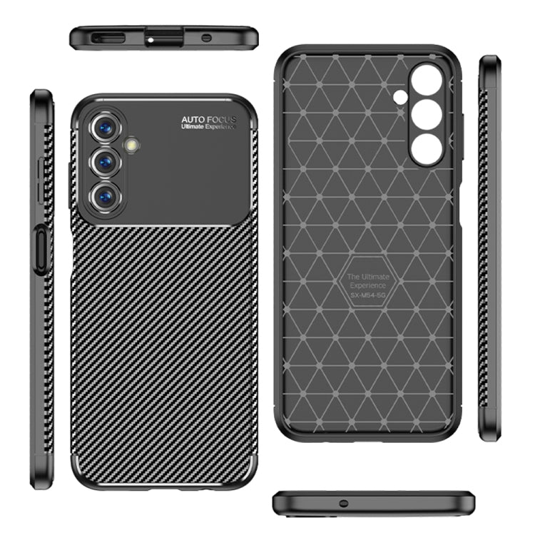 For Samsung Galaxy M54 Carbon Fiber Texture Shockproof TPU Phone Case(Black)
