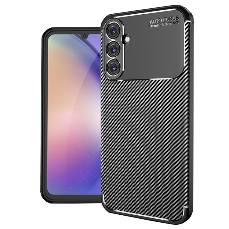 For Samsung Galaxy A25 5G Carbon Fiber Texture Shockproof TPU Phone Case(Black)