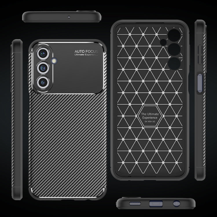 For Samsung Galaxy M34 5G Carbon Fiber Texture Shockproof TPU Phone Case(Black)