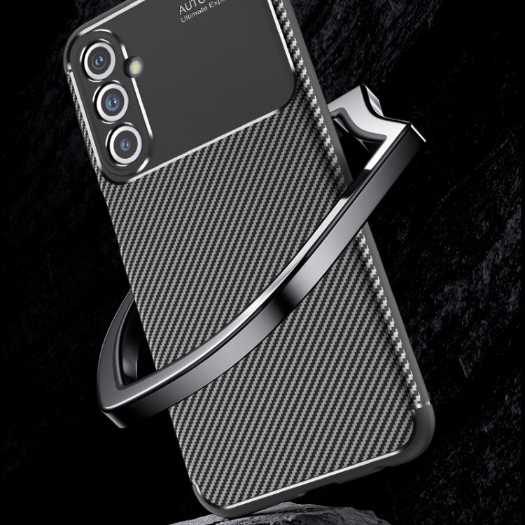 For Samsung Galaxy M34 5G Carbon Fiber Texture Shockproof TPU Phone Case(Black)