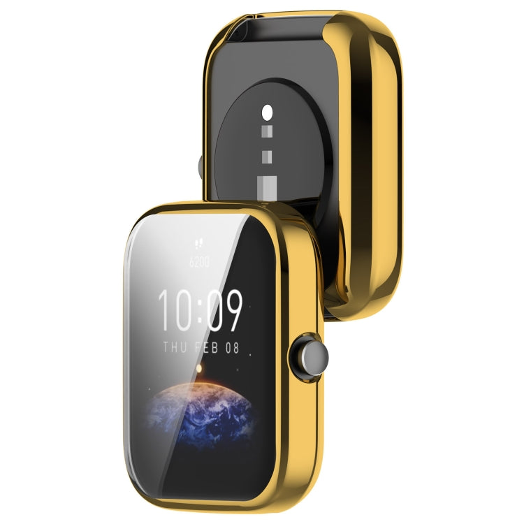 For Amazfit Bip 3 / Bip 3 Pro Universal Full Coverage TPU Electroplating Watch Protective Case