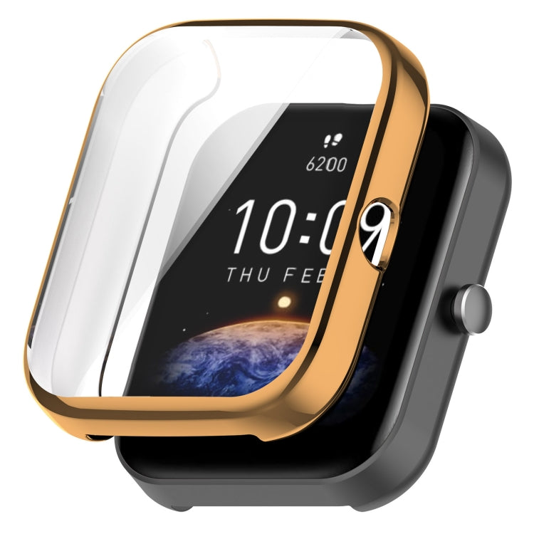 For Amazfit Bip 3 / Bip 3 Pro Universal Full Coverage TPU Electroplating Watch Protective Case