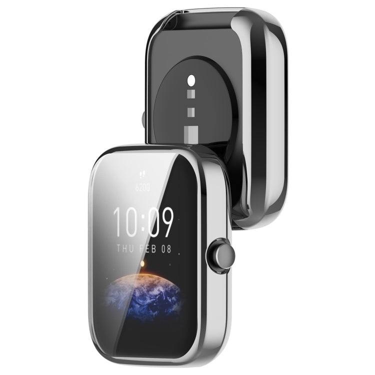 For Amazfit Bip 3 / Bip 3 Pro Universal Full Coverage TPU Electroplating Watch Protective Case