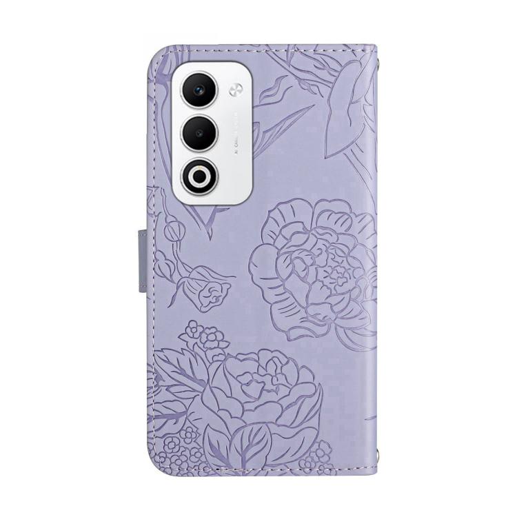 For OPPO A5 5G Global HT03 Skin Feel Butterfly Embossed Flip Leather Phone Case