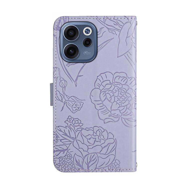 For OPPO Reno15 F 5G Global HT03 Skin Feel Butterfly Embossed Flip Leather Phone Case