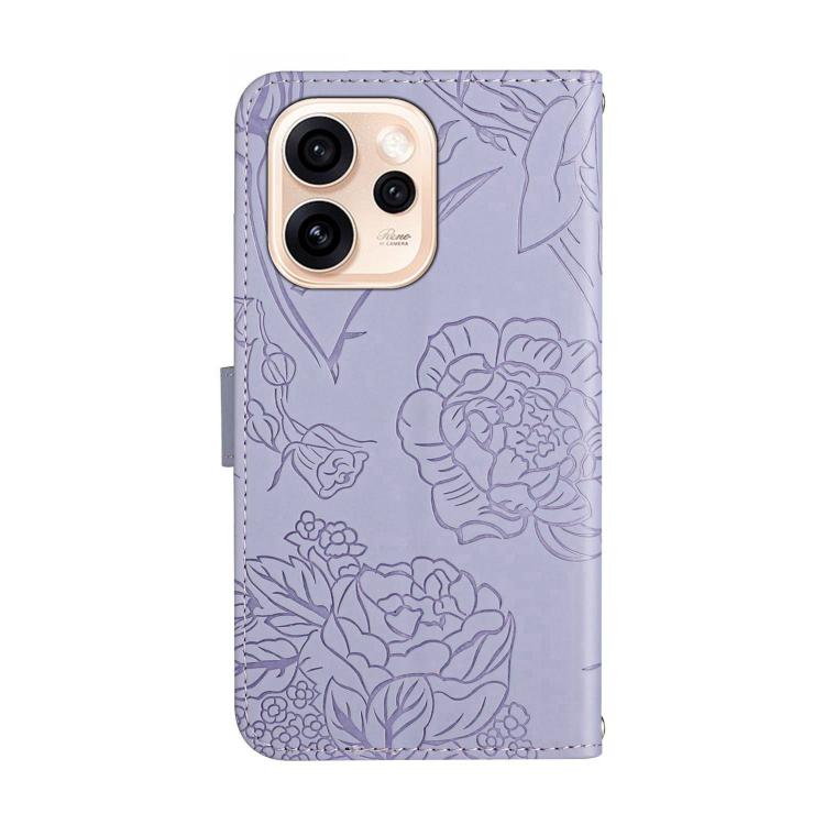 For OPPO Reno15 Pro 5G Global HT03 Skin Feel Butterfly Embossed Flip Leather Phone Case