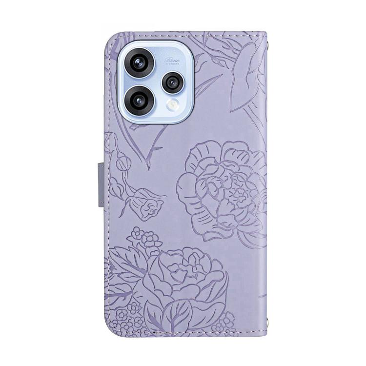 For OPPO Reno15 5G Global HT03 Skin Feel Butterfly Embossed Flip Leather Phone Case