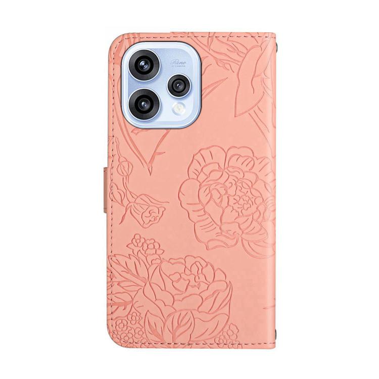 For OPPO Reno15 5G Global HT03 Skin Feel Butterfly Embossed Flip Leather Phone Case