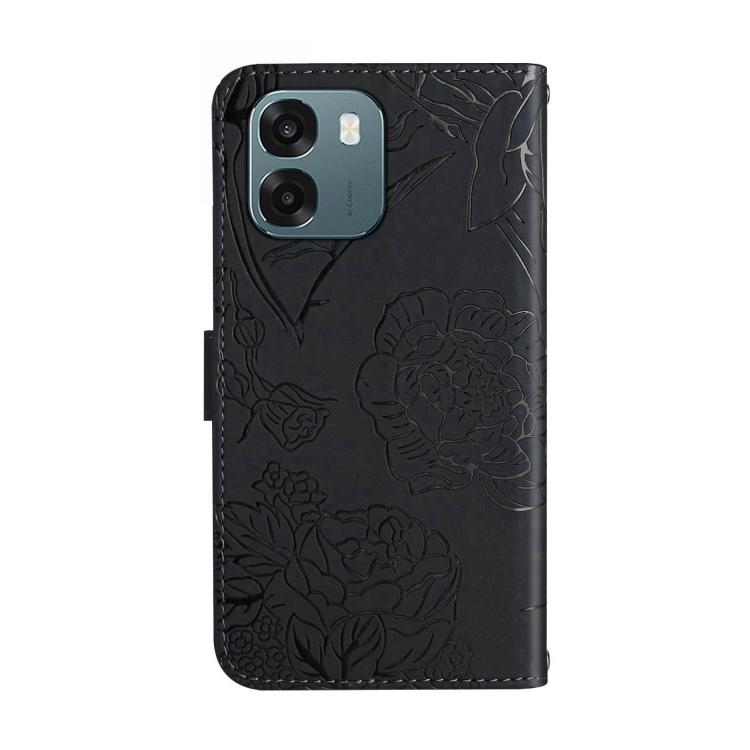For OPPO A6 5G Global / A6x 5G HT03 Skin Feel Butterfly Embossed Flip Leather Phone Case