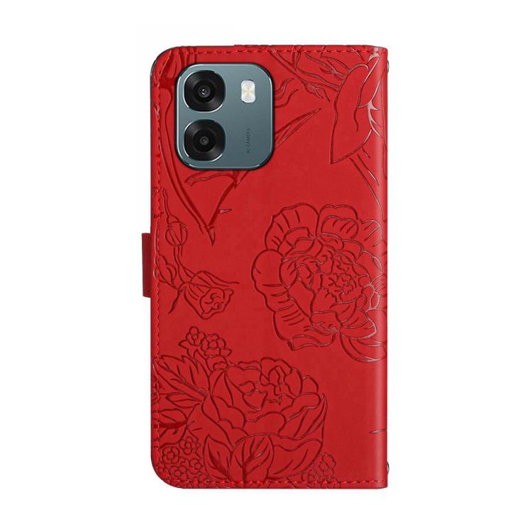 For OPPO A6 5G Global / A6x 5G HT03 Skin Feel Butterfly Embossed Flip Leather Phone Case