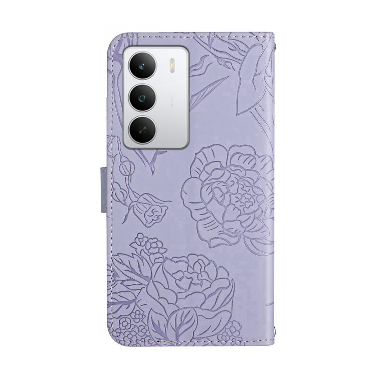 For Realme C75 5G HT03 Skin Feel Butterfly Embossed Flip Leather Phone Case