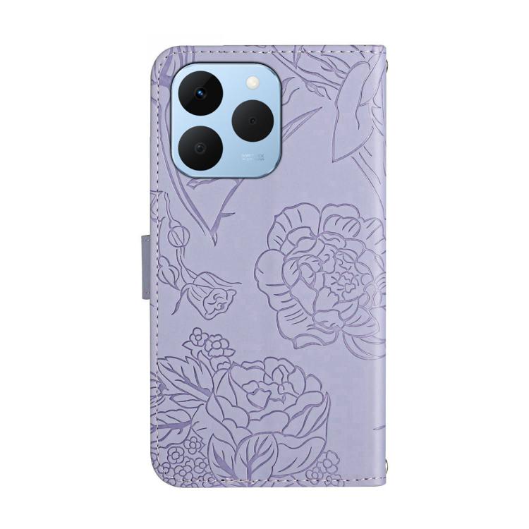 For Realme 15T 5G HT03 Skin Feel Butterfly Embossed Flip Leather Phone Case