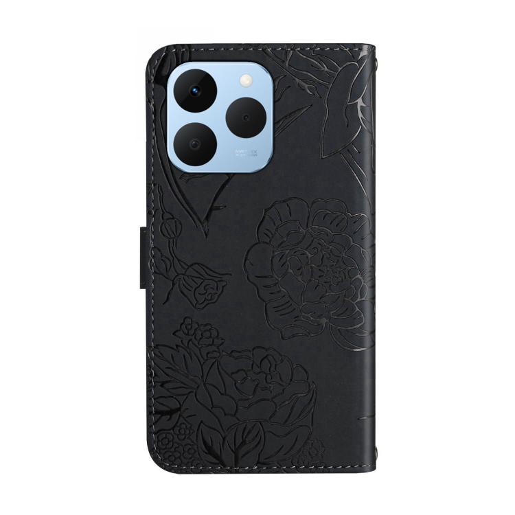 For Realme 15T 5G HT03 Skin Feel Butterfly Embossed Flip Leather Phone Case
