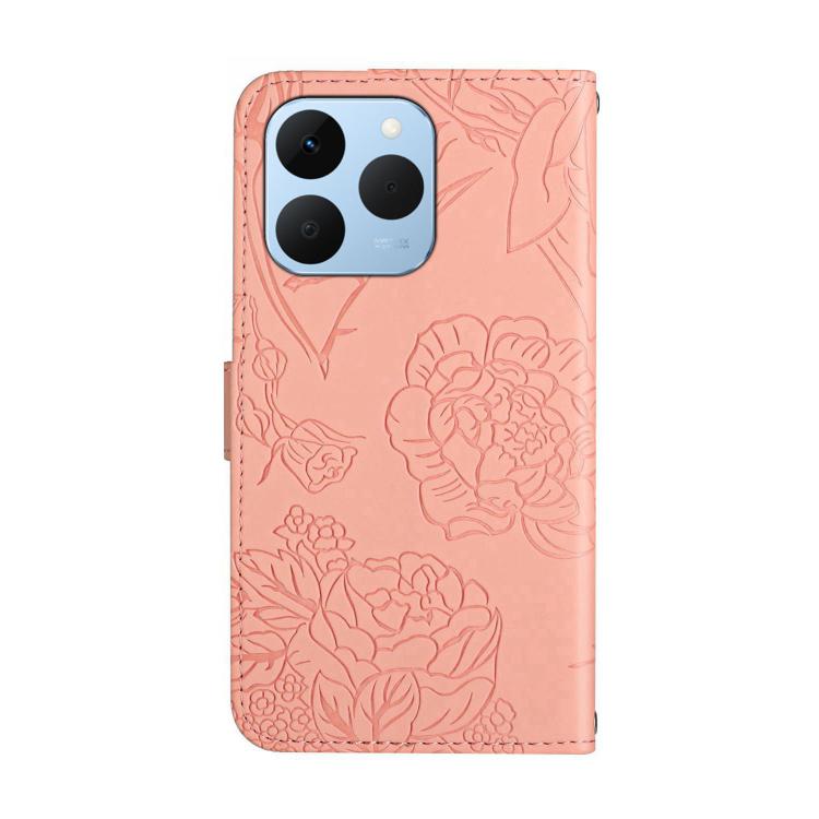 For Realme 15T 5G HT03 Skin Feel Butterfly Embossed Flip Leather Phone Case