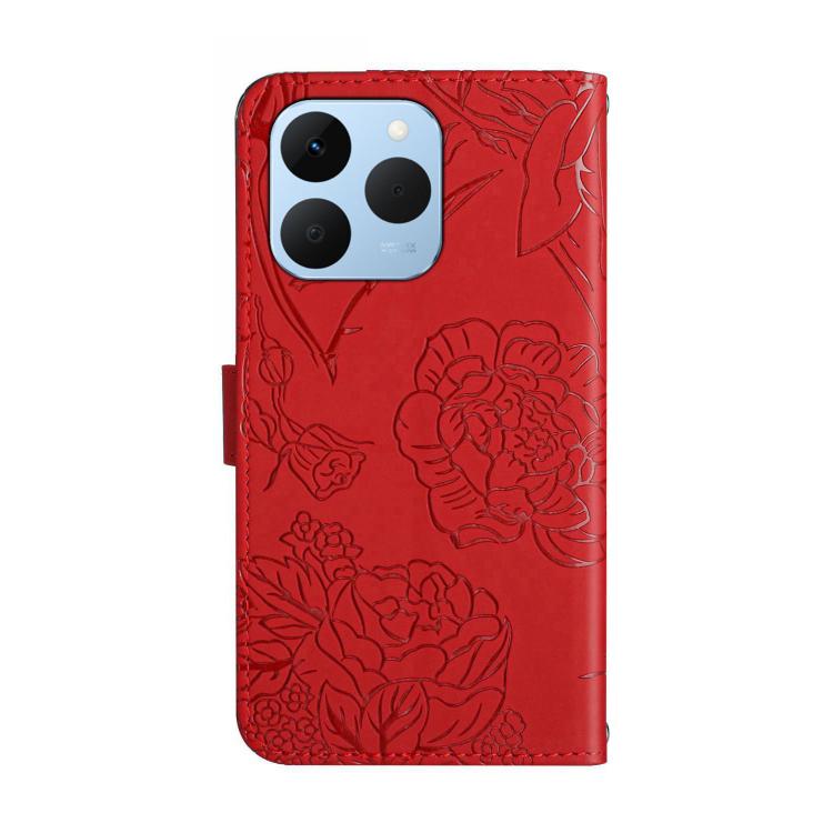 For Realme 15T 5G HT03 Skin Feel Butterfly Embossed Flip Leather Phone Case