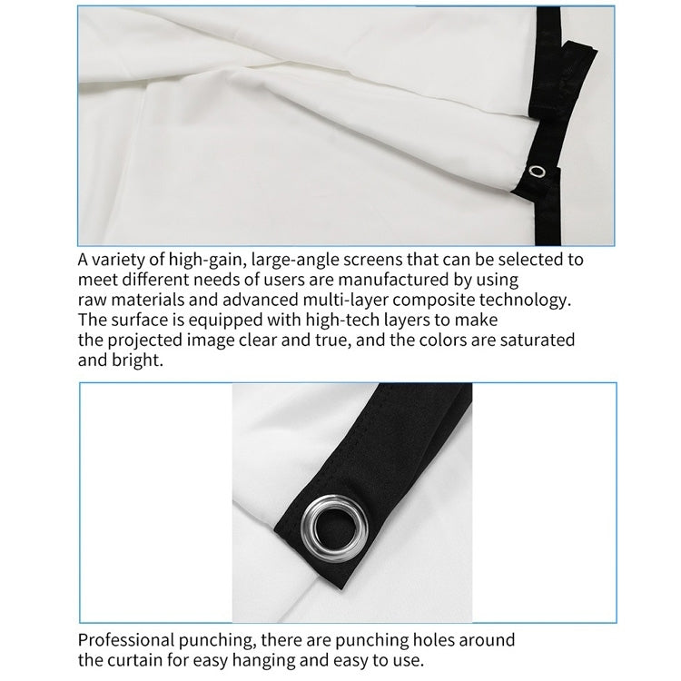 Simple Folding Thin Polyester Projector Film Curtain, Size: