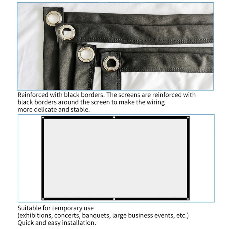Simple Folding Thin Polyester Projector Film Curtain, Size: