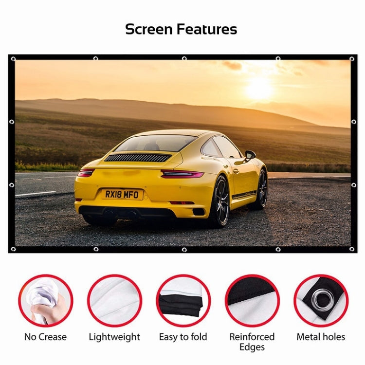 Simple Folding Thin Polyester Projector Film Curtain, Size: