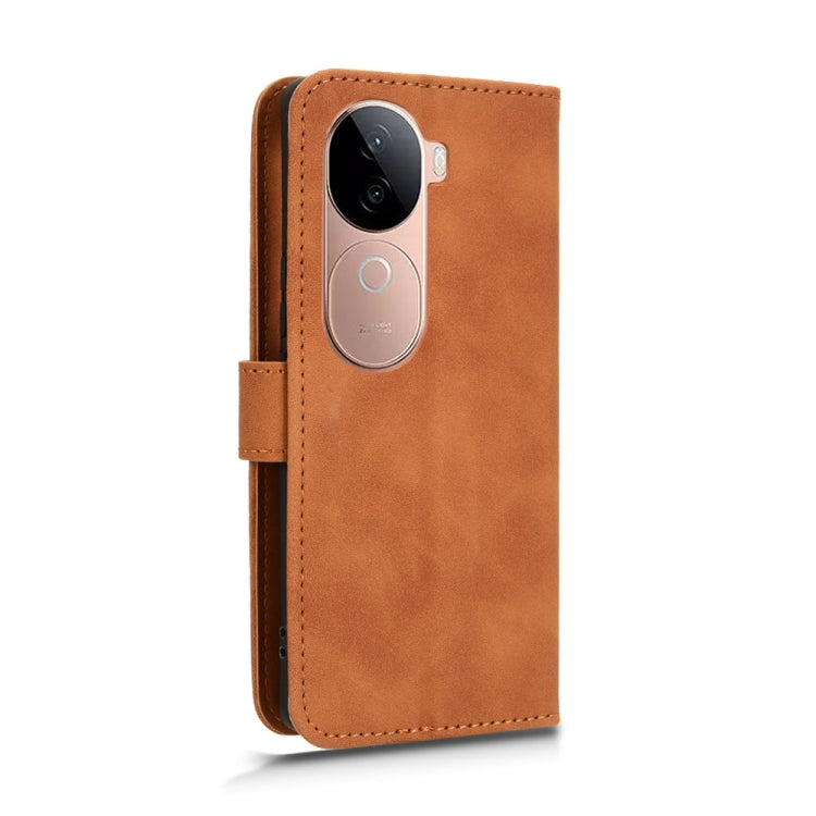 For vivo V40e 5G India / iQOO Z9s 5G Skin Feel Magnetic Flip Leather Phone Case
