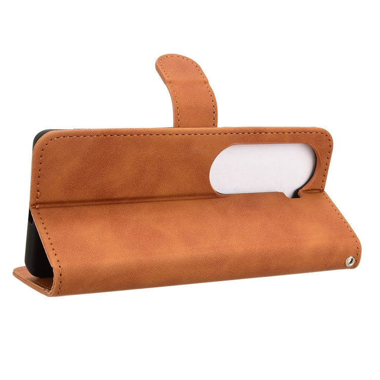 For vivo V40e 5G India / iQOO Z9s 5G Skin Feel Magnetic Flip Leather Phone Case