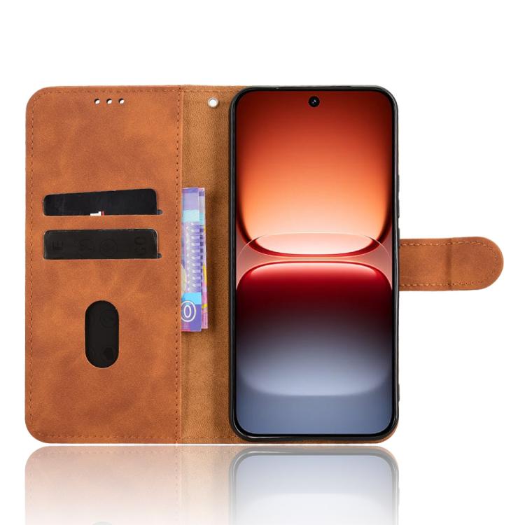 For vivo iQOO 15 Skin Feel Magnetic Flip Leather Phone Case