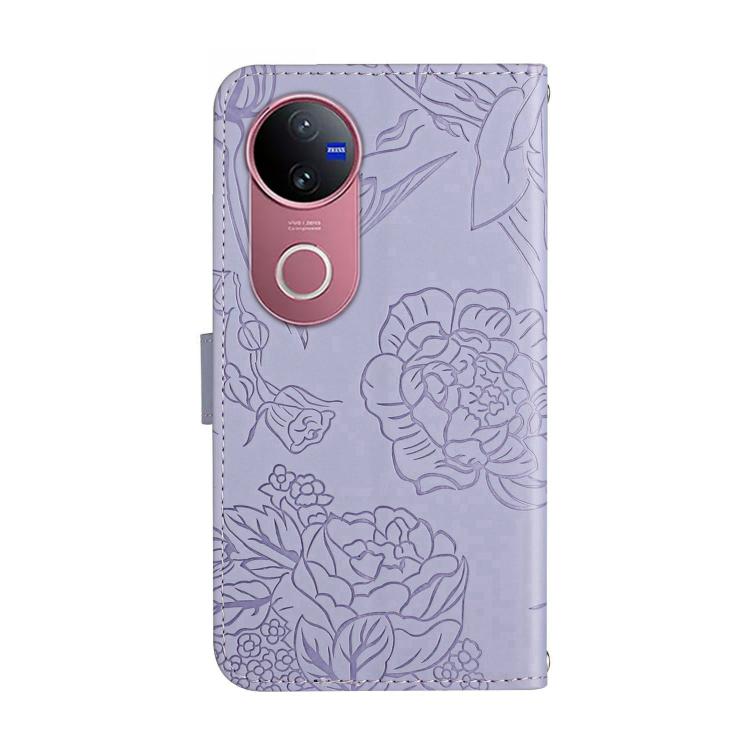For vivo V50 5G Global HT03 Skin Feel Butterfly Embossed Flip Leather Phone Case