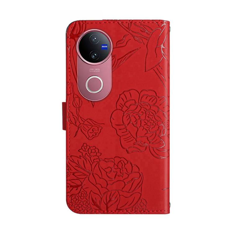 For vivo V50 5G Global HT03 Skin Feel Butterfly Embossed Flip Leather Phone Case
