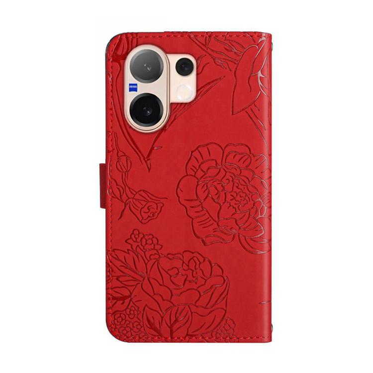 For vivo V60 5G HT03 Skin Feel Butterfly Embossed Flip Leather Phone Case