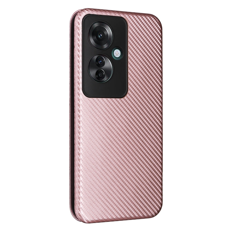 For OPPO Reno11 F 5G Carbon Fiber Texture Flip Leather Phone Case