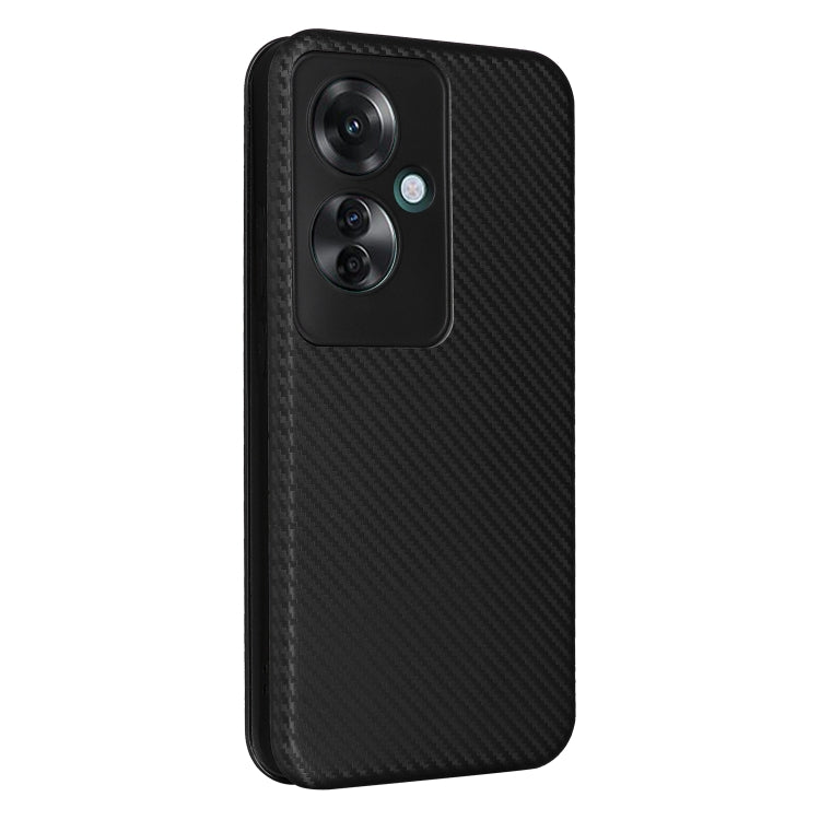 For OPPO Reno11 F 5G Carbon Fiber Texture Flip Leather Phone Case