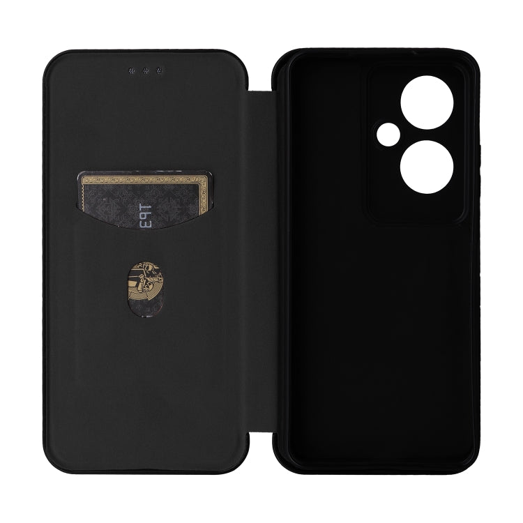For OPPO Reno11 F 5G Carbon Fiber Texture Flip Leather Phone Case