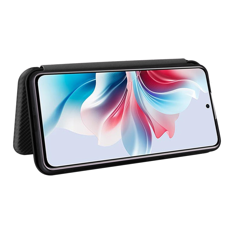 For OPPO Reno11 F 5G Carbon Fiber Texture Flip Leather Phone Case