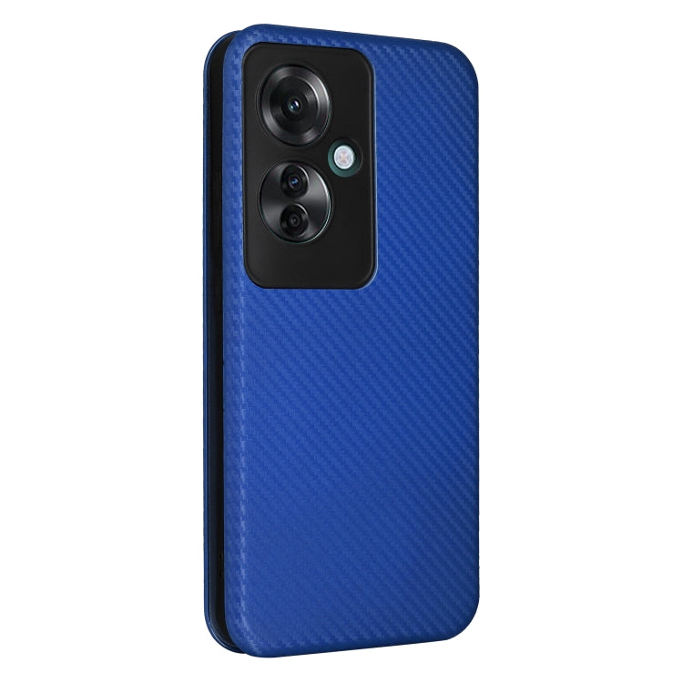 For OPPO Reno11 F 5G Carbon Fiber Texture Flip Leather Phone Case