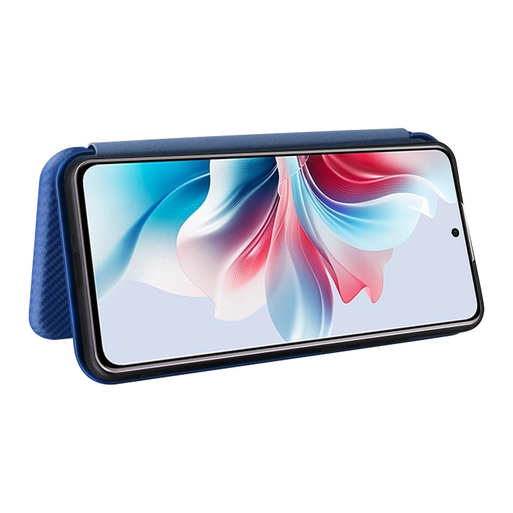 For OPPO Reno11 F 5G Carbon Fiber Texture Flip Leather Phone Case