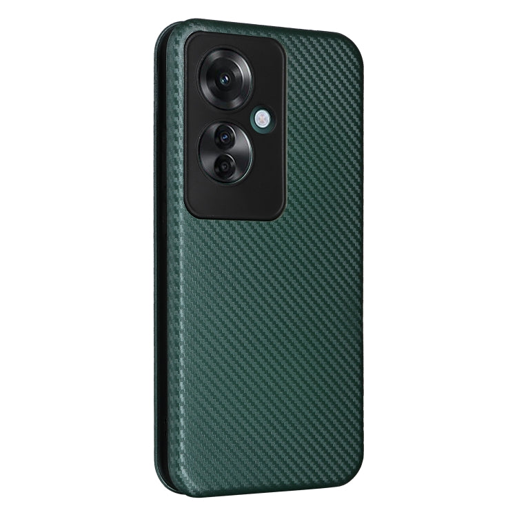 For OPPO Reno11 F 5G Carbon Fiber Texture Flip Leather Phone Case