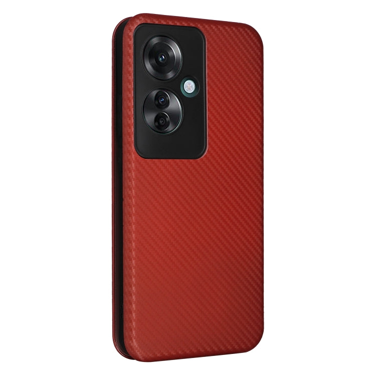 For OPPO Reno11 F 5G Carbon Fiber Texture Flip Leather Phone Case