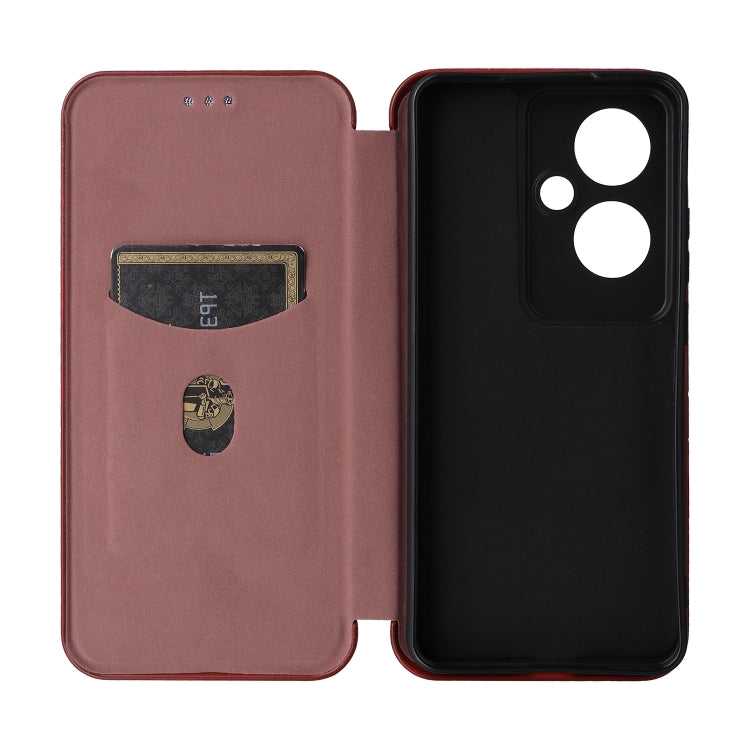 For OPPO Reno11 F 5G Carbon Fiber Texture Flip Leather Phone Case