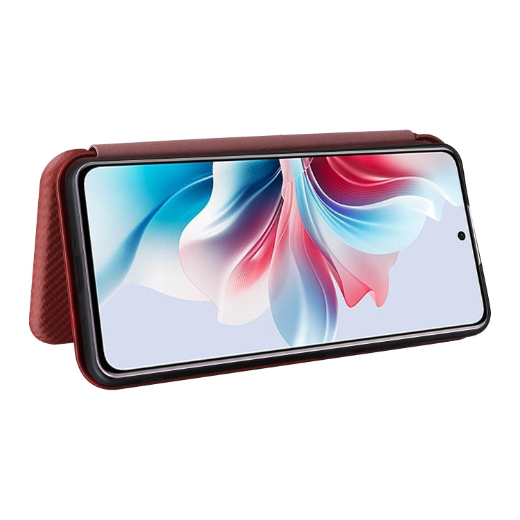 For OPPO Reno11 F 5G Carbon Fiber Texture Flip Leather Phone Case