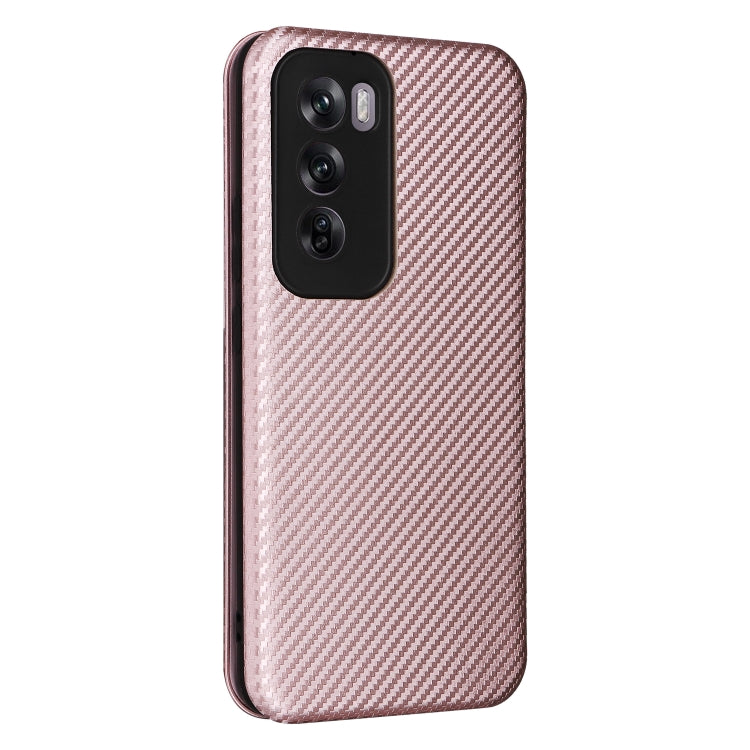 For OPPO Reno12 Pro 5G Global Carbon Fiber Texture Flip Leather Phone Case