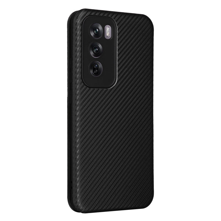 For OPPO Reno12 Pro 5G Global Carbon Fiber Texture Flip Leather Phone Case