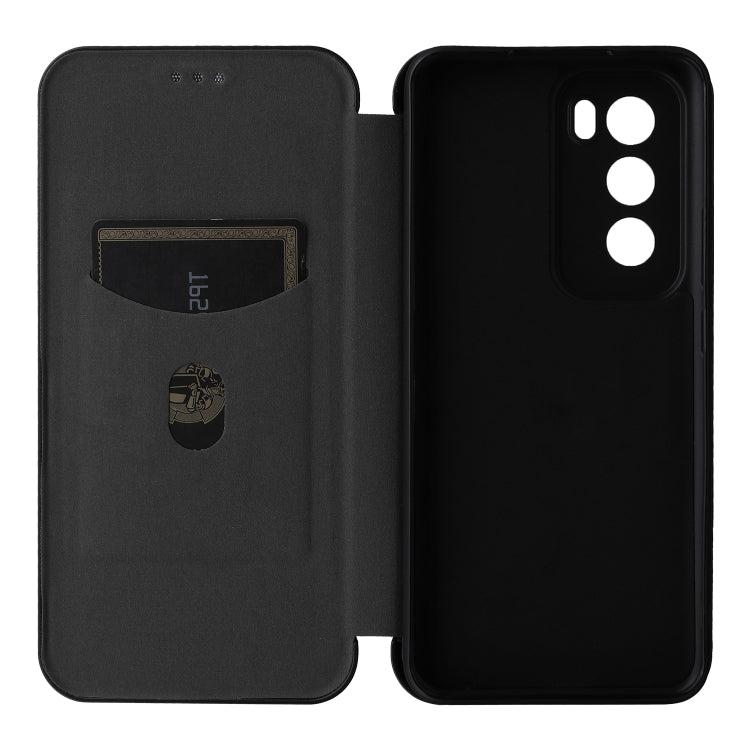 For OPPO Reno12 Pro 5G Global Carbon Fiber Texture Flip Leather Phone Case