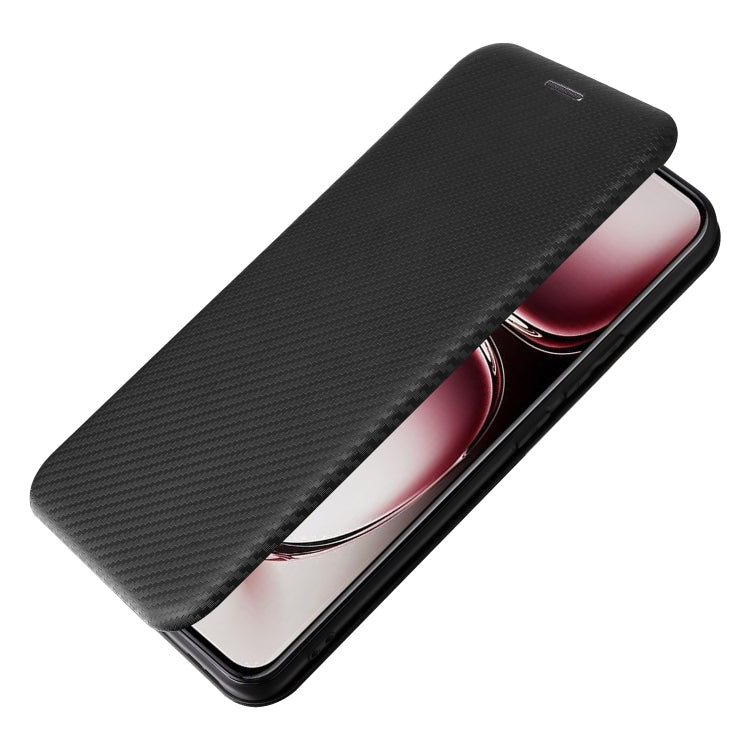 For OPPO Reno12 Pro 5G Global Carbon Fiber Texture Flip Leather Phone Case