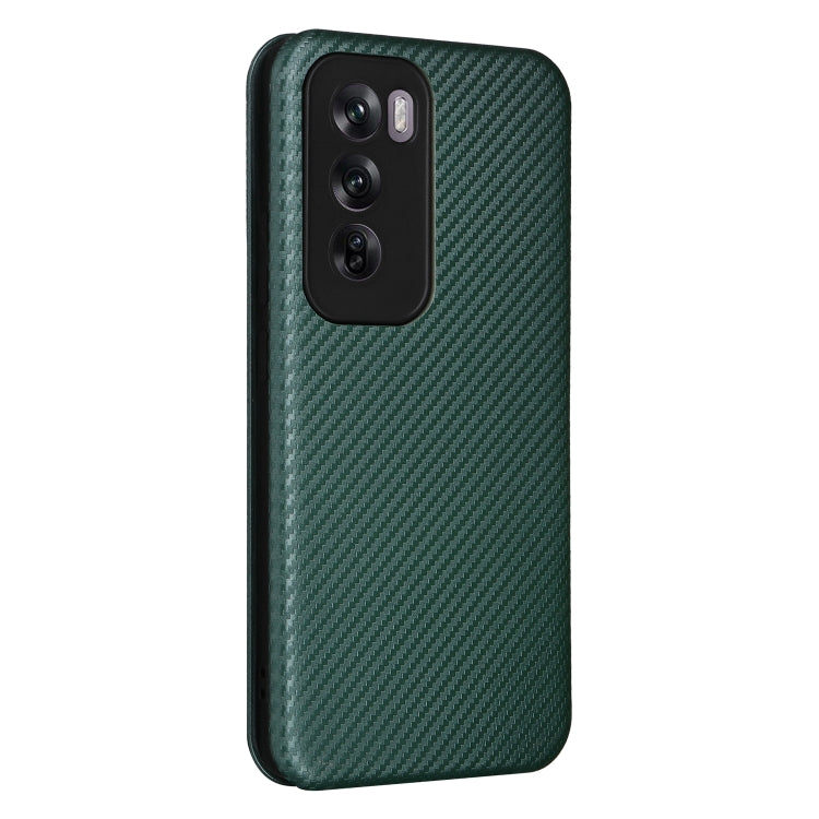 For OPPO Reno12 Pro 5G Global Carbon Fiber Texture Flip Leather Phone Case