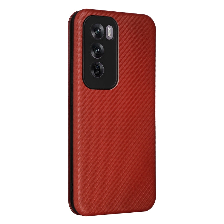 For OPPO Reno12 Pro 5G Global Carbon Fiber Texture Flip Leather Phone Case